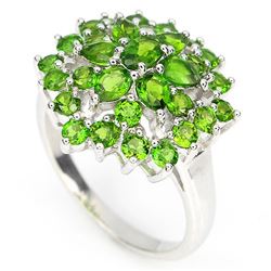 Natural Green Chrome Diopside Ring