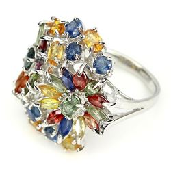 Natural Fancy Sapphire Sterling Silver 49 carats Ring