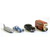 Image 1 : 4 bilar, Schuco Miakocar, Dinky Toys Talbot, Dinky Toys Streamliner racing car och Wells Brimtoy...