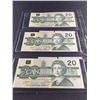 Image 2 : 1991 $20 (X3 IN SEQUENCE) CANADIAN BANK NOTES