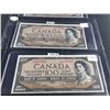 Image 3 : 1954 $100 (X4) FOUR IN SEQUENCE, CANADIAN BANK NOTES