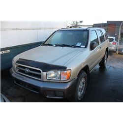 1999 NISSAN PATHFINDER, 4 DOOR SUV, BEIGE, VIN # JN8AR07YXXW381101