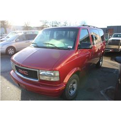 2002 GMC SAFARI SL, PASSANGER VAN, RED, VIN #1GKDM19X12B506511