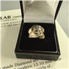 Image 1 : LADIES 14KT YELLOW GOLD & WHITE GOLD CUSTOM MADE DIAMOND SET  DRESS OR ENGAGEMENT RING CHANNEL SET