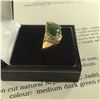 Image 2 : LADIES 10KT YELLOW GOLD CUSTOM MADE NATURAL NEPHRITE (BC JADE) & DIAMOND SET DRESS RING.  SET WITH