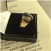 Image 2 : LADIES CUSTOM MADE 14KT YELLOW GOLD & WHITE GOLD NATURAL BLUE SAPPHIRE AND DIAMOND SET DRESS RING.