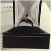 Image 3 : LADIES CUSTOM MADE 14KT YELLOW GOLD & WHITE GOLD NATURAL BLUE SAPPHIRE AND DIAMOND SET DRESS RING.