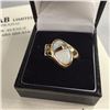 Image 1 : LADIES 14KT YELLOW GOLD CUSTOM MADE SYNTHETIC WHITE OPAL & DIAMOND SET DRESS RING SET WITH 2 ROUND