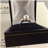 Image 2 : LADIES 14KT WHITE GOLD WHITE CULTURED PEARL & DIAMOND SET DRESS RING SET WITH 12 SINGLE CUT