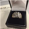 Image 1 : GENTS 10KT YELLOW GOLD AND PALLADIUM VINTAGE DOUBLE EAGLE DESIGN DRESS RING.  SHOULDERS HAVE SCROLL