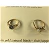 Image 1 : ONE LADIES 10KT YELLOW GOLD AND WHITE GOLD NATURAL BLACK-BLUE SAPPHIRE AND DIAMOND SET DRESS RING.