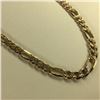 Image 2 : 10KT YELLOW GOLD & RHODIUM FINISH FIGARO STYLE NECKLACE.  REPLACEMENT VALUE:$1100.00