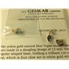 Image 3 : LADIES 14KT YELLOW GOLD & RHODIUM FINISH NATURAL BLUE TOPAZ & DIAMOND SET DRESS RING.  SET WITH 1