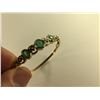 Image 2 : ONE 14KT YELLOW GOLD & RHODIUM FINISH NATURAL EMERALD & DIAMOND SET BANGLE STYLE BRACELET. SET WITH