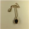 Image 1 : ONE 10KT YELLOW GOLD NATURAL AMMOLITE DOUBLET (KORITE) PENDANT SET WITH 1 OVAL SHAPED KORITE