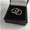 Image 1 : ONE PAIR OF 2 CUSTOM MADE 14KT WHITE GOLD ETERNITY STYLE DIAMOND SET MINI PINKIE OR TOE RINGS.