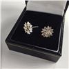 Image 1 : PAIR OF 14KT WHITE GOLD DIAMOND SET EARRINGS SET WITH 12 SINGLE CUT DIAMONDS APPROX. 0.18 CARATS