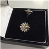 Image 2 : PAIR OF 14KT WHITE GOLD DIAMOND SET EARRINGS SET WITH 12 SINGLE CUT DIAMONDS APPROX. 0.18 CARATS