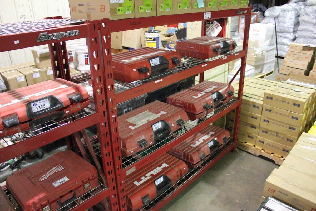 RED METAL 2500LB CAPACITY SNAP-ON SHELVING UNIT