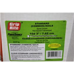 BOX OF GRIP RITE 10D X  3" STANDARD/COMMON NAILS