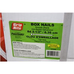 BOX OF GRIP RITE 8D X  2 1/2" BOX NAILS