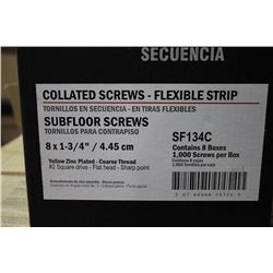 BOX OF GRIP RITE 8 X 1 3/4" FLEXIBLE STRIP COLLATED SCREWS