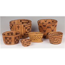Six Papago Baskets