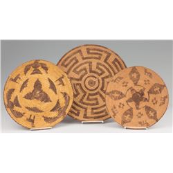 Three Pima Basketry Trays