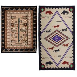Two Mexican Weavings - Navajo Style Rugs