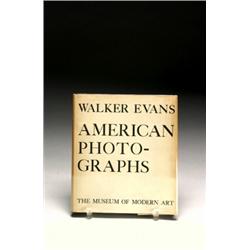 EVANS, WALKER. AMERICAN PHOTOGRAPHS. 198pp. Small 4to, black cloth with cream spine label and pri...