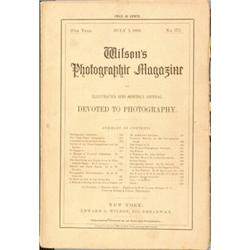 WILSON, EDWARD L. [ED.] WILSON'S PHOTOGRAPHIC MAGAZINE. A photographic periodical illustrated wit...