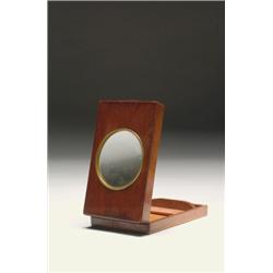 Carte-de-Visite Viewer, A late 19th century portable folding cherry wood, metal and glass carte...