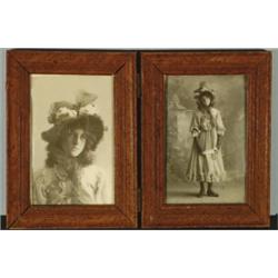 [Cased Image] Photographs on Glass, A crudely constructed case containing 2 photographic portra...