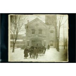 [Toronto] Firefighting, A mounted silver print photograph of the Number 8 Hose Station on Belle...