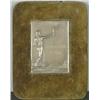 Image 1 : [Photographic Novelty], A metal presentation award plaque in a green velvet frame. This is a fi...