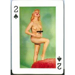 [RisquT Photographic Novelty], A pair of photographic jumbo-sized playing cards illustrated wit...