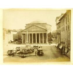 Travel [Italy], A vellum-bound collection of 37 albumen prints mostly views in Rome, Milan and...