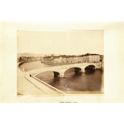 Travel [Italy], A cloth-bound collection of 86 albumen views of various cities in Italy includi...