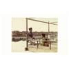 Image 1 : Travel [Japan], TWO GIRLS AT RIVERSIDE JAPAN, a hand-coloured albumen print with pencil annotat...