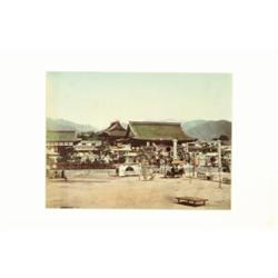 Travel [Japan], NANKO TEMPLE KOBE, a hand-coloured albumen print with pencil annotation on vers...