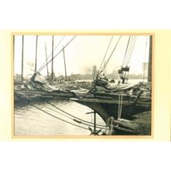 Flavelle, Ellsworth, SCHOONERS ON THE ST. LAWRENCE, a mounted silver print of schooners probabl...