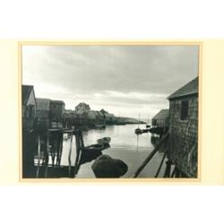 Flavelle, Ellsworth (1892-1977), PEGGY'S COVE, a mounted silver print of Peggy's Cove. Framed....