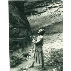 Webb, Todd (1905-2000), GEORGIA O'KEEFFE SKETCHING IN GLEN CANYON, a gelatin silver print. Sign...