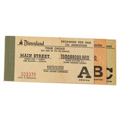 Rare First Disneyland Ticket Book