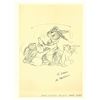 Image 1 : SIGNED AL BERTINO DRAWING OF RABBITS FROM THE DISNEYLAND AMERICA SINGS ATTRACTION.