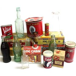 Collection of misc. vintage tins, bottles and