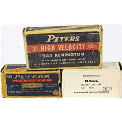 3 full boxes ammo includes Olin 38 caliber