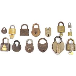 Collection of antique padlocks.