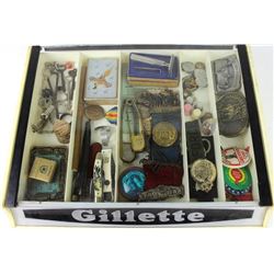 Vintage Gillette counter showcase