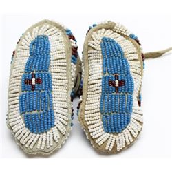 Small fully beaded baby moccasins all